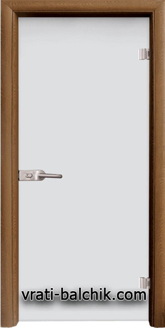 Стъклена интериорна врата модел Matt G 11 с каса Златен дъб
