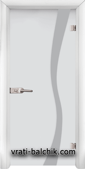 Стъклена интериорна врата модел Sand G 14-1 с каса Бяла